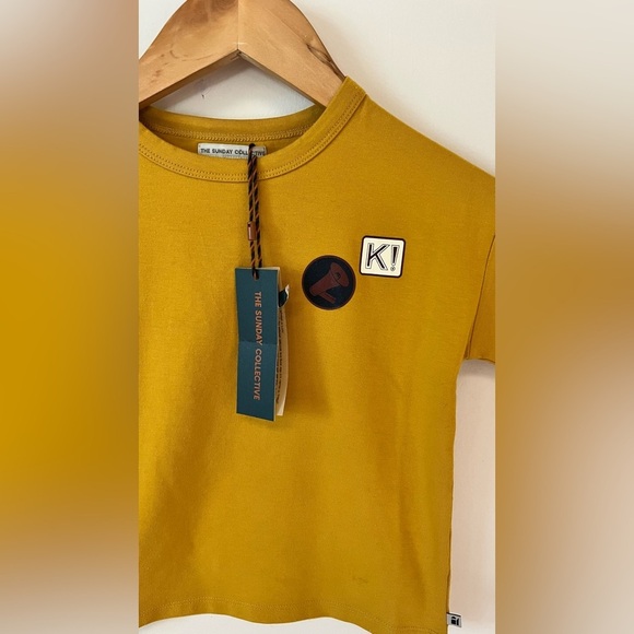 The Sunday Collective Kids Size 3Y Short Sleeve Tee Shirt Honey NWT - Picture 2 of 7